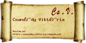 Csanády Viktória névjegykártya