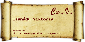 Csanády Viktória névjegykártya